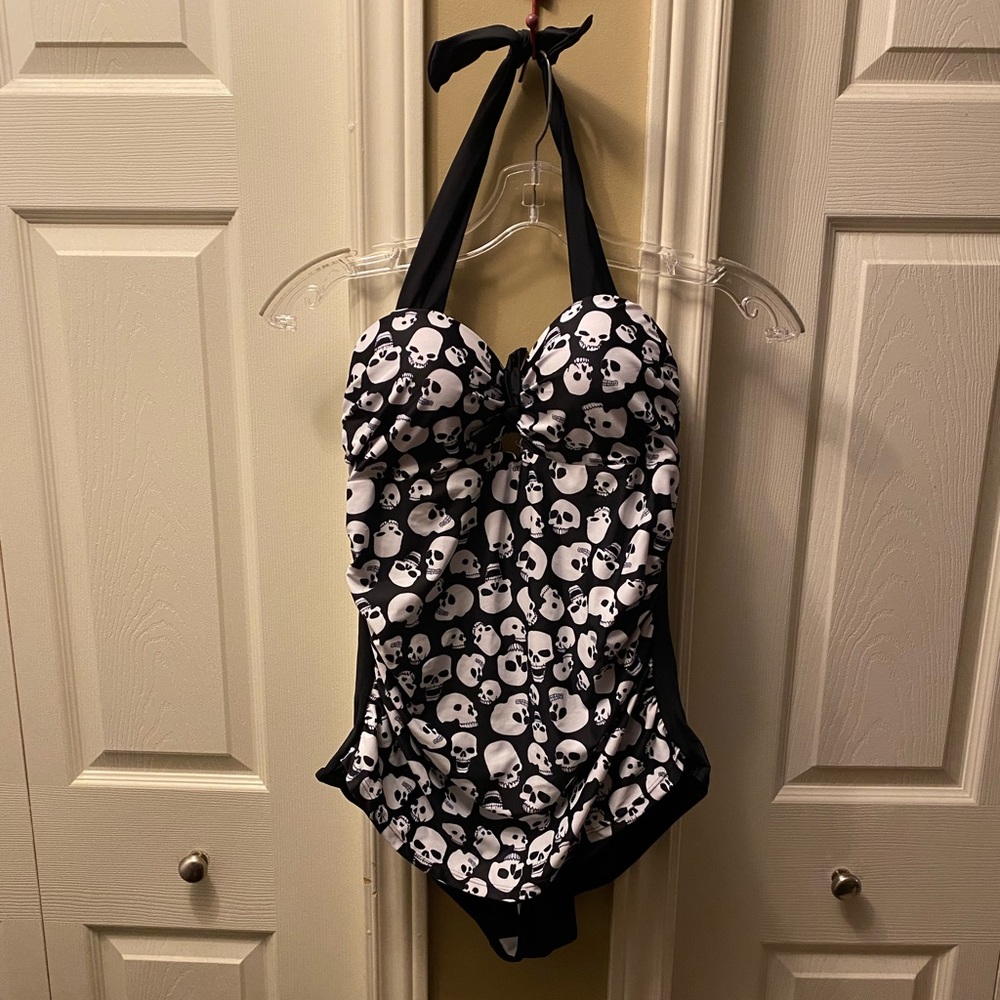 Skull halter bathing suit